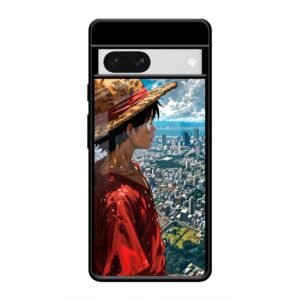 Straw Hat Overlooking the City Glass Case for Google Pixel 8A