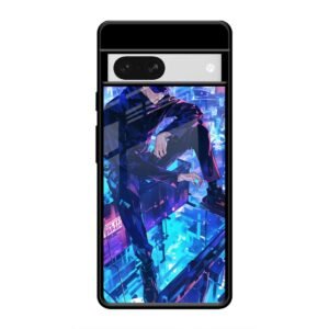 Cyberpunk Vigilante Glass Case for Google Pixel 8A