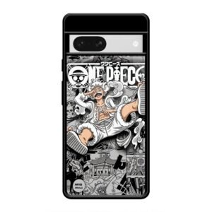One Piece Manga Collage Glass Case for Google Pixel 8A