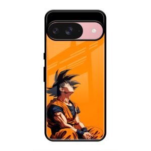Contemplative Goku in Orange Glass Case for Google Pixel 9