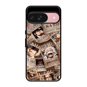 One Piece Wanted Poster Collage Glass Case for Google Pixel 9
