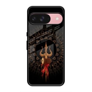Beautiful art With Trishool Glass Case for Google Pixel 9