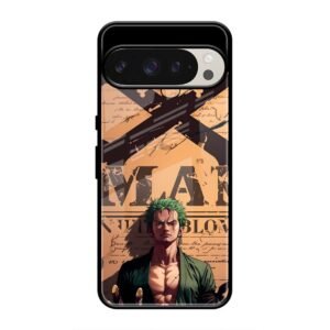 Pirate Hunter Zoro Wanted Poster Glass Case for Google Pixel 9 Pro