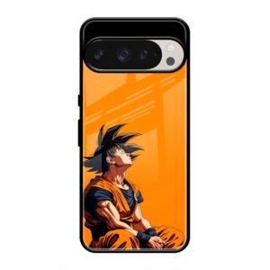 Contemplative Goku in Orange Glass Case for Google Pixel 9 Pro