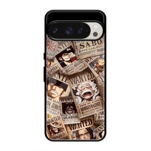 One Piece Wanted Poster Collage Glass Case for Google Pixel 9 Pro