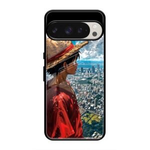 Straw Hat Overlooking the City Glass Case for Google Pixel 9 Pro