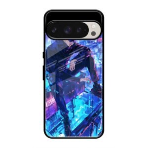 Cyberpunk Vigilante Glass Case for Google Pixel 9 Pro