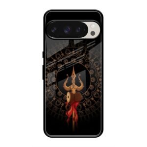 Beautiful art With Trishool Glass Case for Google Pixel 9 Pro