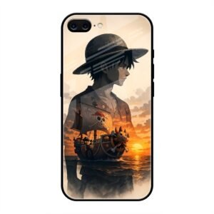 One Piece-inspired Silhouette Art Glass Case for iPhone 7 Plus