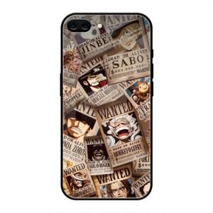 One Piece Wanted Poster Collage Glass Case for iPhone 7 Plus