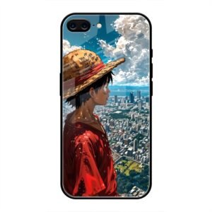 Straw Hat Overlooking the City Glass Case for iPhone 7 Plus