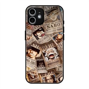 One Piece Wanted Poster Collage Glass Case for iPhone 12 Mini