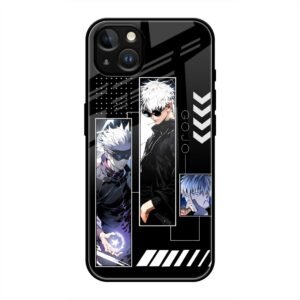 Gojo Satoru Character Montage Glass Case for iPhone 13 Mini