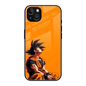 Contemplative Goku in Orange Glass Case for iPhone 13 Mini
