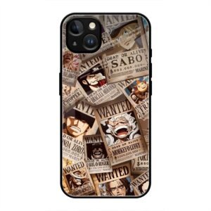 One Piece Wanted Poster Collage Glass Case for iPhone 13 Mini