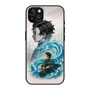 Water Dragon Warrior Glass Case for iPhone 13 Mini
