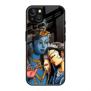 Radhe & Krishna Glass Case for iPhone 13 Mini