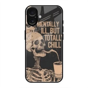 Skeleton Chill Glass Case for iPhone 16 Plus