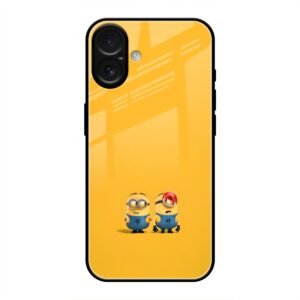 Minions Love Glass Case for iPhone 16 Plus