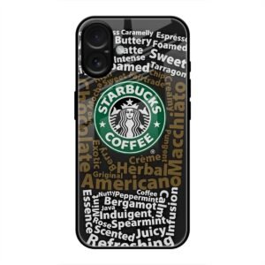 Starbucks Coffee Name Glass Case for iPhone 16 Plus
