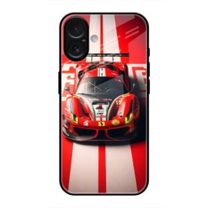 Ferrari Racing Glory Glass Case for iPhone 16 Plus