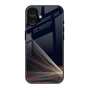 Waves Printed Glass Case for iPhone 16 Plus