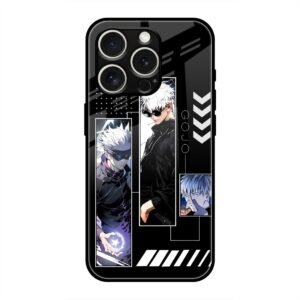 Gojo Satoru Character Montage Glass Case for iPhone 16 Pro