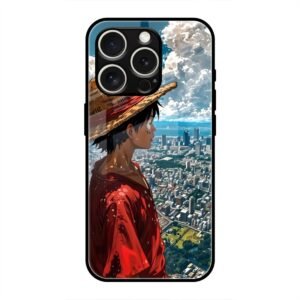 Straw Hat Overlooking the City Glass Case for iPhone 16 Pro Max