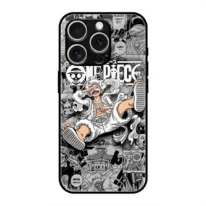 One Piece Manga Collage Glass Case for iPhone 16 Pro Max