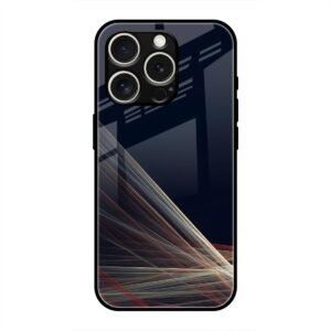 Waves Printed Glass Case for iPhone 16 Pro Max
