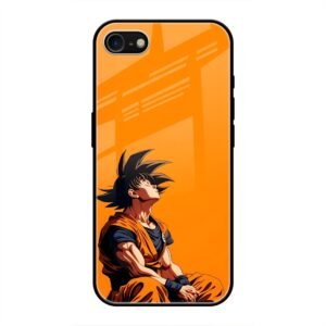 Contemplative Goku in Orange Glass Case for iPhone SE 2022