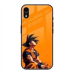 Contemplative Goku in Orange Glass Case for iPhone XR