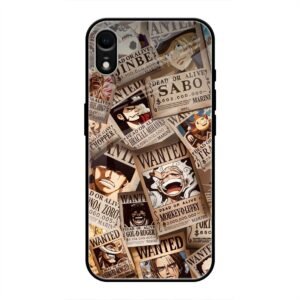 One Piece Wanted Poster Collage Glass Case for iPhone XR