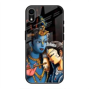 Radhe & Krishna Glass Case for iPhone XR