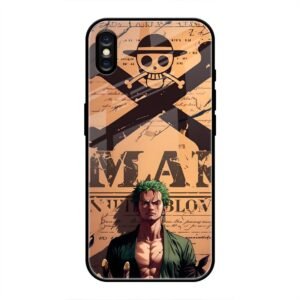 Pirate Hunter Zoro Wanted Poster Glass Case for iPhone XS Max