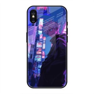 Neon City Streets Glass Case for iPhone XS Max