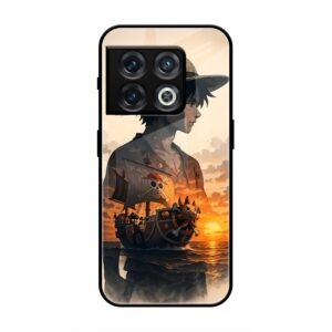 One Piece-inspired Silhouette Art Glass Case for OnePlus 10 Pro