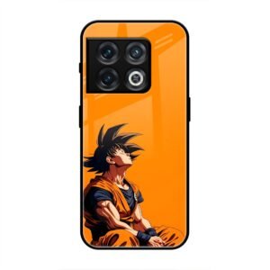 Contemplative Goku in Orange Glass Case for OnePlus 10 Pro
