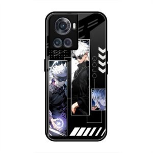 Gojo Satoru Character Montage Glass Case for OnePlus 10R