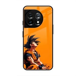 Contemplative Goku in Orange Glass Case for OnePlus 11