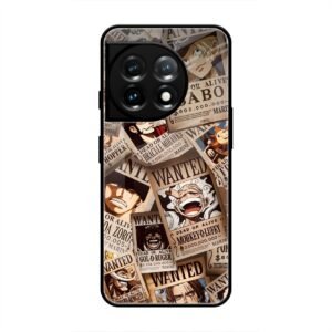 One Piece Wanted Poster Collage Glass Case for OnePlus 11