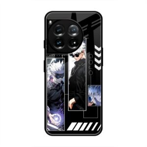 Gojo Satoru Character Montage Glass Case for OnePlus 12