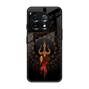 Beautiful art With Trishool Glass Case for OnePlus 12R