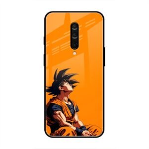 Contemplative Goku in Orange Glass Case for OnePlus 8