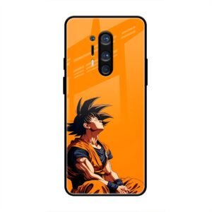 Contemplative Goku in Orange Glass Case for OnePlus 8 Pro