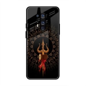 Beautiful art With Trishool Glass Case for OnePlus 8 Pro