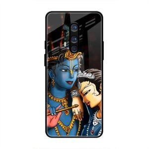 Radhe & Krishna Glass Case for OnePlus 8 Pro