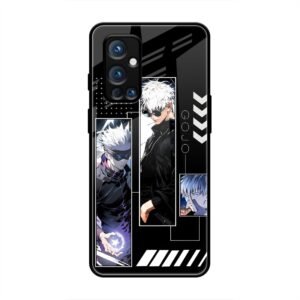 Gojo Satoru Character Montage Glass Case for OnePlus 9 Pro