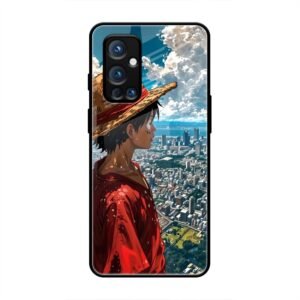 Straw Hat Overlooking the City Glass Case for OnePlus 9 Pro