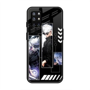 Gojo Satoru Character Montage Glass Case for OnePlus 9r